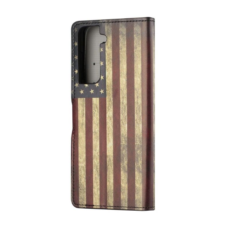 Lederhüllen Für Samsung Galaxy S21 5G Vintage Amerikanische Flagge