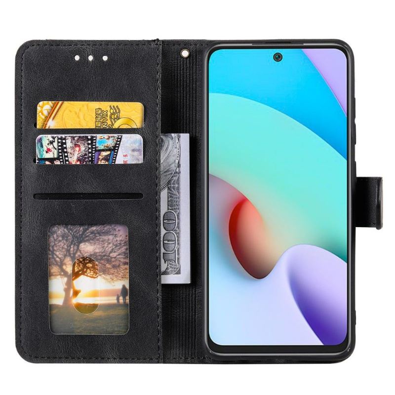 Flip Case Für Poco M4 Pro 5G Mit Kordel Flip Case Zweifarbiges Folio