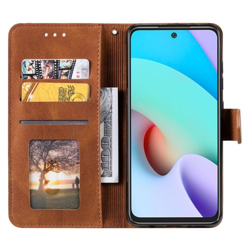 Flip Case Für Poco M4 Pro 5G Mit Kordel Flip Case Zweifarbiges Folio