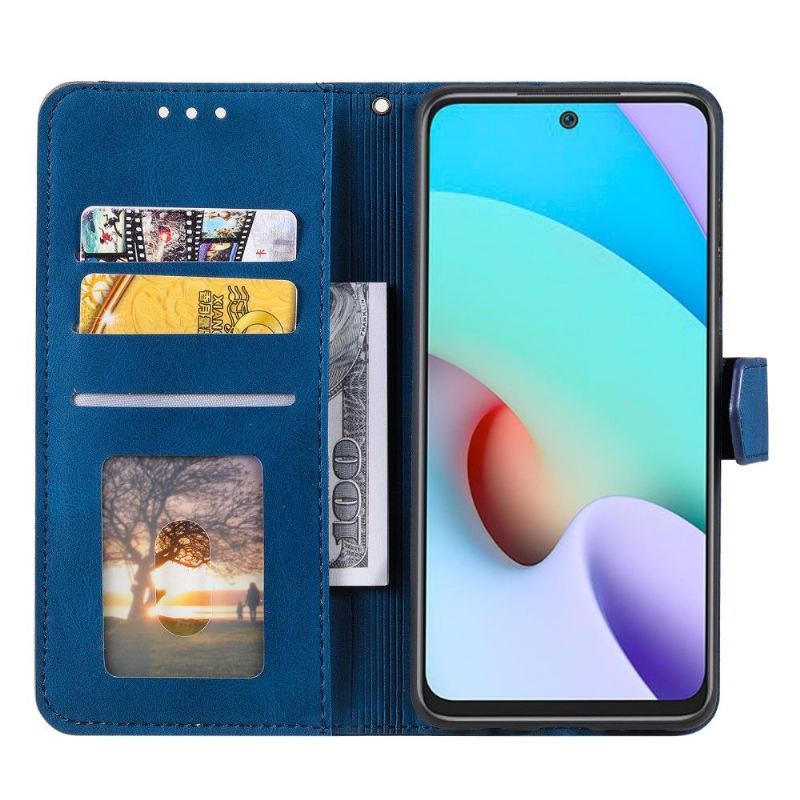 Flip Case Für Poco M4 Pro 5G Mit Kordel Flip Case Zweifarbiges Folio