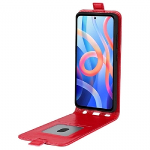 Flip Case Für Poco M4 Pro 5G Flip Case Vertikales Kunstleder