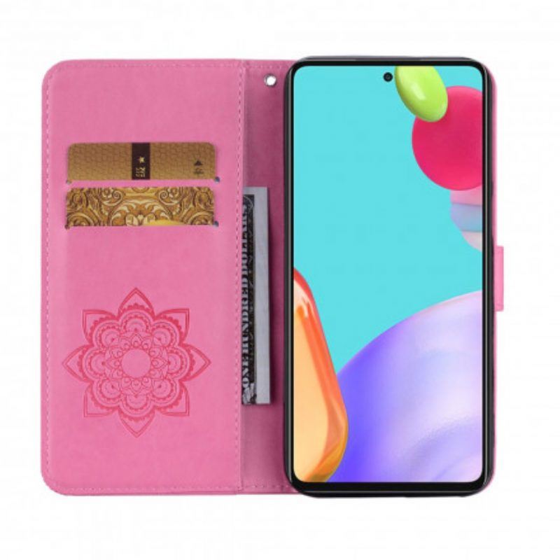 Flip Case Für Samsung Galaxy A52 4G / A52 5G / A52s 5G Eulen-mandala Und Schlüsselband