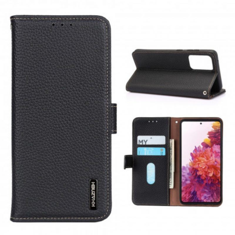 Flip Case Für Samsung Galaxy A52 4G / A52 5G / A52s 5G Khazneh Litschi-leder