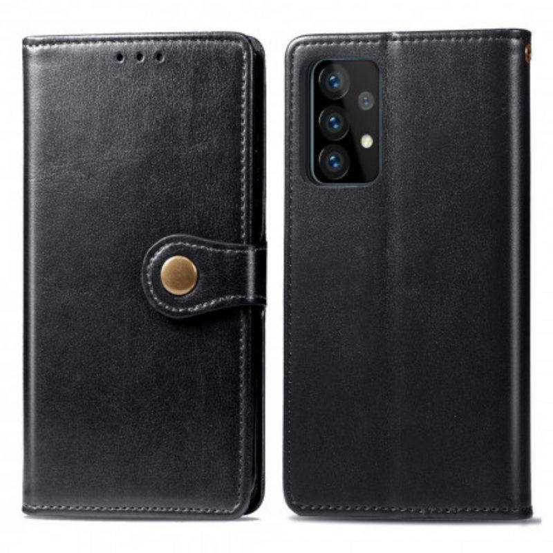 Flip Case Für Samsung Galaxy A52 4G / A52 5G / A52s 5G Kunstleder Und Vintage-verschluss