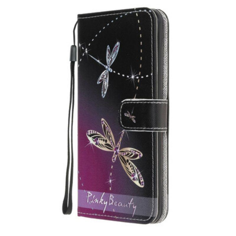 Flip Case Für Samsung Galaxy A52 4G / A52 5G / A52s 5G Mit Kordel Riemchenlibellen