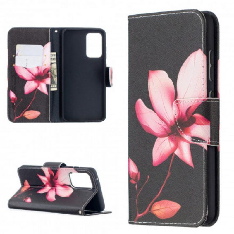 Flip Case Für Samsung Galaxy A52 4G / A52 5G / A52s 5G Pinke Blume