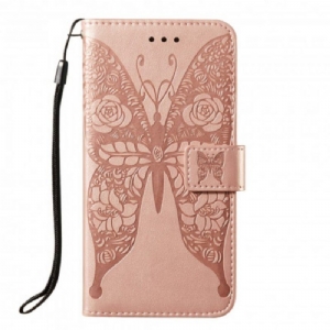 Flip Case Für Samsung Galaxy A52 4G / A52 5G / A52s 5G Schmetterlingsblumenmuster