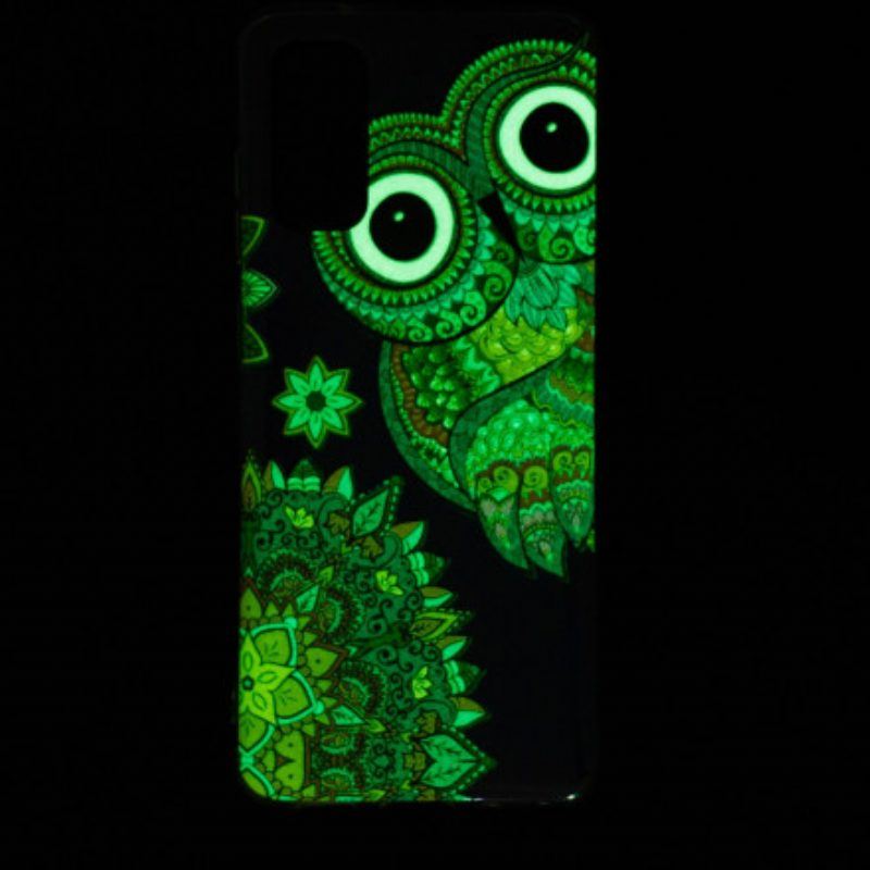 Handyhülle Für Samsung Galaxy A52 4G / A52 5G / A52s 5G Fluoreszierendes Eulen-mandala