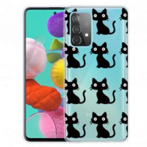 Handyhülle Für Samsung Galaxy A52 4G / A52 5G / A52s 5G Mehrere Schwarze Katzen