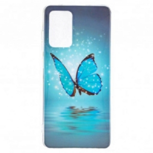 Hülle Für Samsung Galaxy A52 4G / A52 5G / A52s 5G Fluoreszierender Blauer Schmetterling