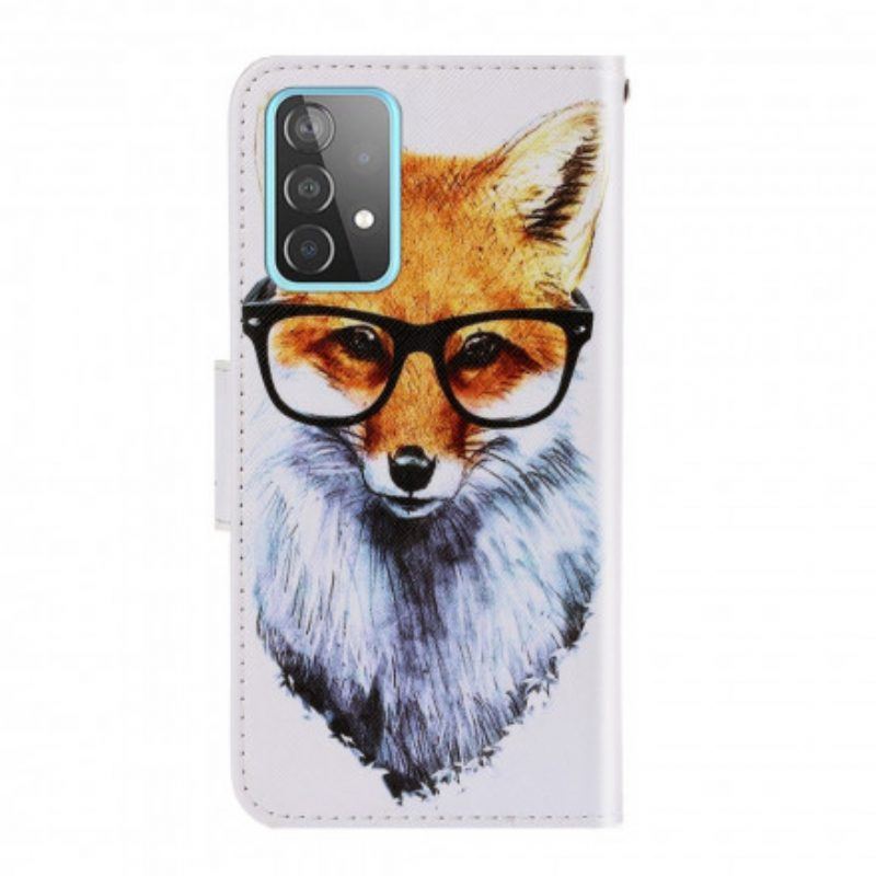 Lederhüllen Für Samsung Galaxy A52 4G / A52 5G / A52s 5G Mit Kordel Brainy Fox Mit Riemen