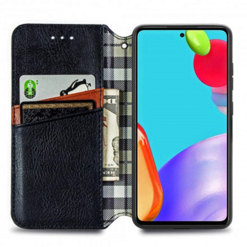 Schutzhülle Für Samsung Galaxy A52 4G / A52 5G / A52s 5G Flip Case Rautenstruktur In Lederoptik