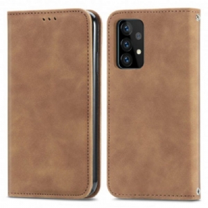 Schutzhülle Für Samsung Galaxy A52 4G / A52 5G / A52s 5G Flip Case Schicker Ledereffekt