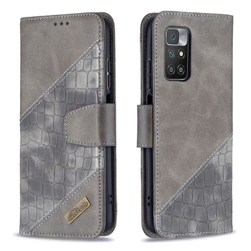 Flip Case Für Xiaomi Redmi 10 Lederoptik In Kroko-optik