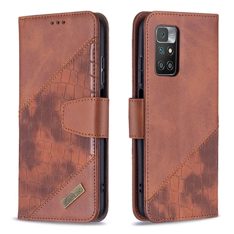 Flip Case Für Xiaomi Redmi 10 Lederoptik In Kroko-optik