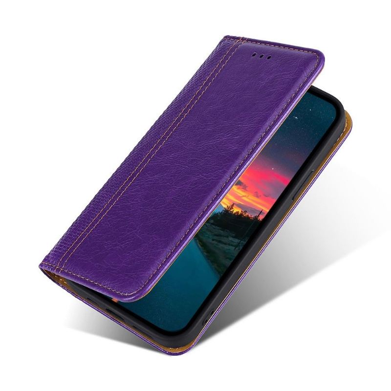 Lederhüllen Für Xiaomi Redmi 10 Flip Case Flip-folio-nähte