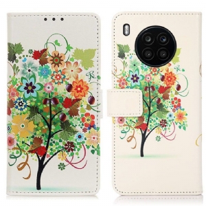 Flip Case Für Honor 50 Lite Blühender Baum