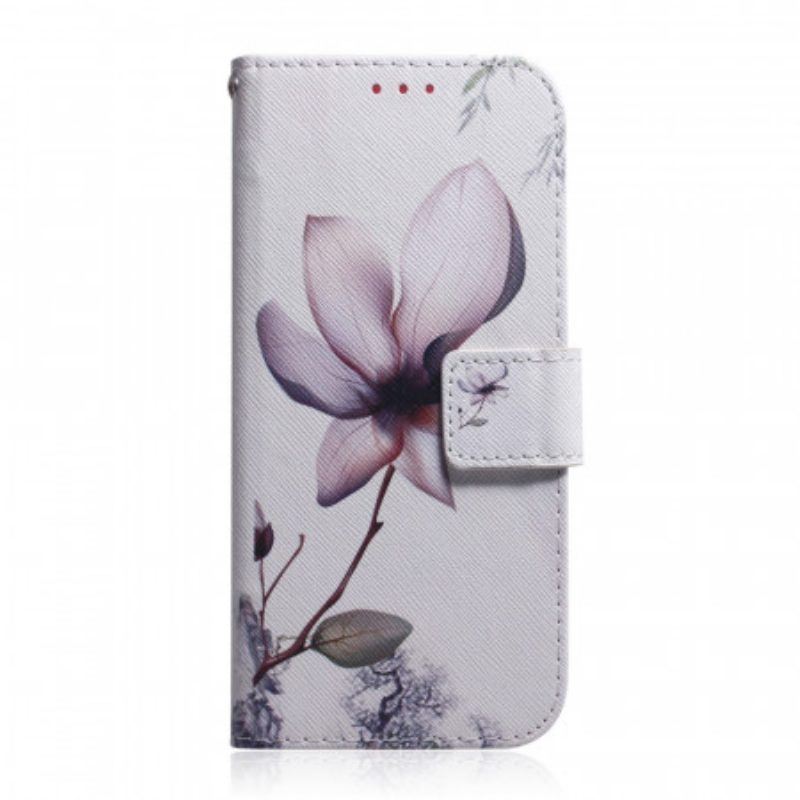 Flip Case Für Honor 50 Lite Blume Staubiges Rosa