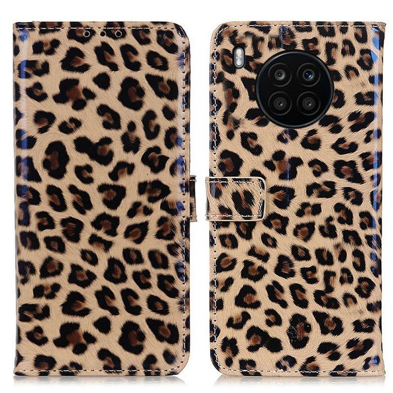 Flip Case Für Honor 50 Lite Einfacher Leopard