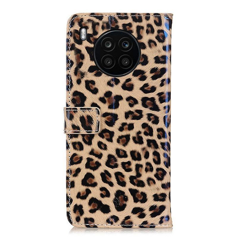 Flip Case Für Honor 50 Lite Einfacher Leopard