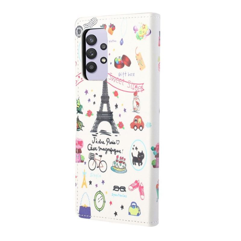 Flip Case Für Samsung Galaxy A32 4G Ich Liebe Paris