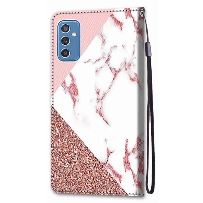 Flip Case Für Samsung Galaxy M52 5G Glitter Marmor