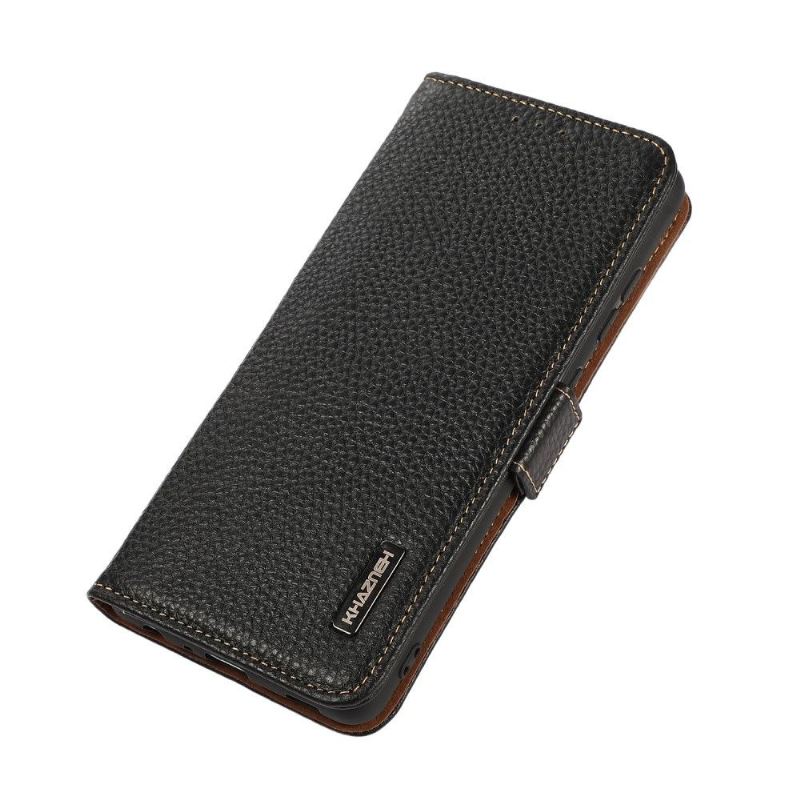 Flip Case Für Samsung Galaxy M52 5G Khazneh Genarbtes Glänzendes Leder