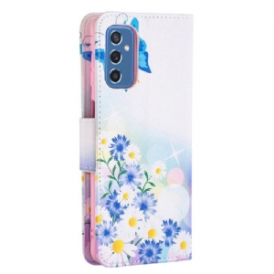 Flip Case Für Samsung Galaxy M52 5G Schmetterling Und Gänseblümchen