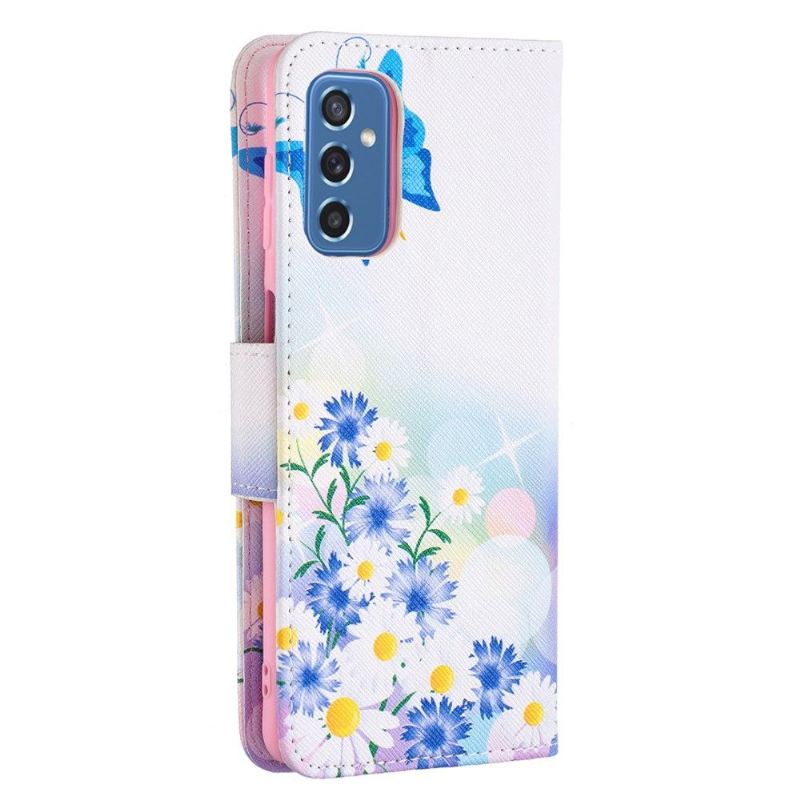 Flip Case Für Samsung Galaxy M52 5G Schmetterling Und Gänseblümchen