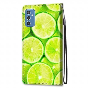 Flip Case Für Samsung Galaxy M52 5G Zitrone