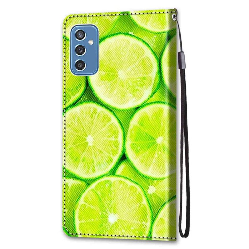 Flip Case Für Samsung Galaxy M52 5G Zitrone