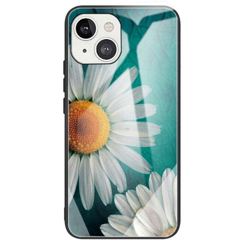 Handyhülle Für iPhone 14 Blumen Aus Gehärtetem Glas