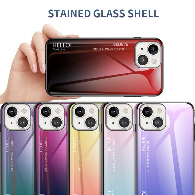 Handyhülle Für iPhone 14 Gehärtetes Glas Hallo