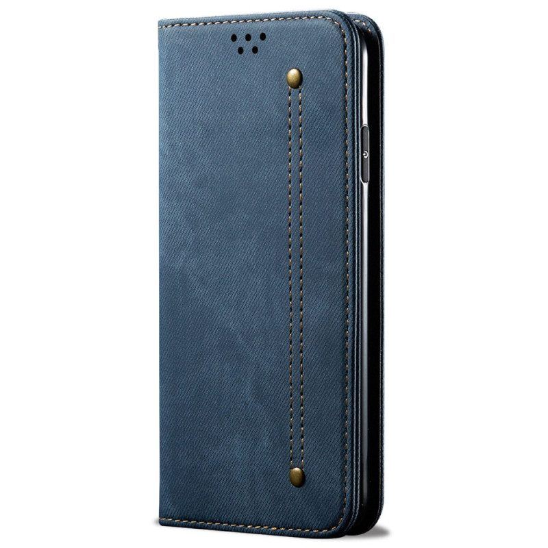 Schutzhülle Für iPhone 14 Flip Case Denim-stoff