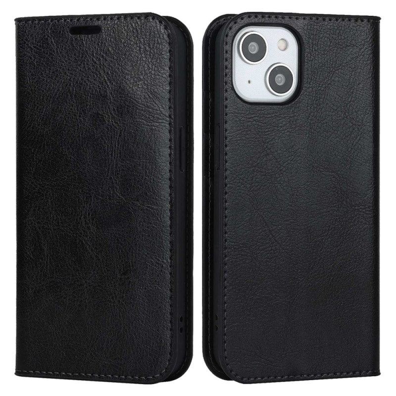 Schutzhülle Für iPhone 14 Flip Case Echtes Leder