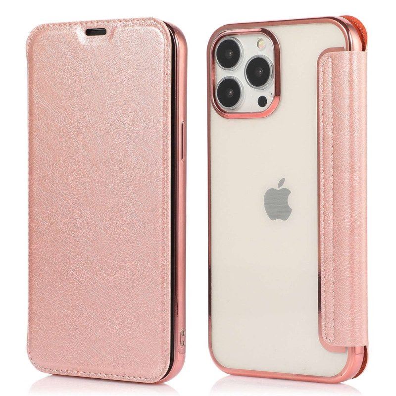 Schutzhülle Für iPhone 14 Flip Case Kartenhalter Aus Kunstleder