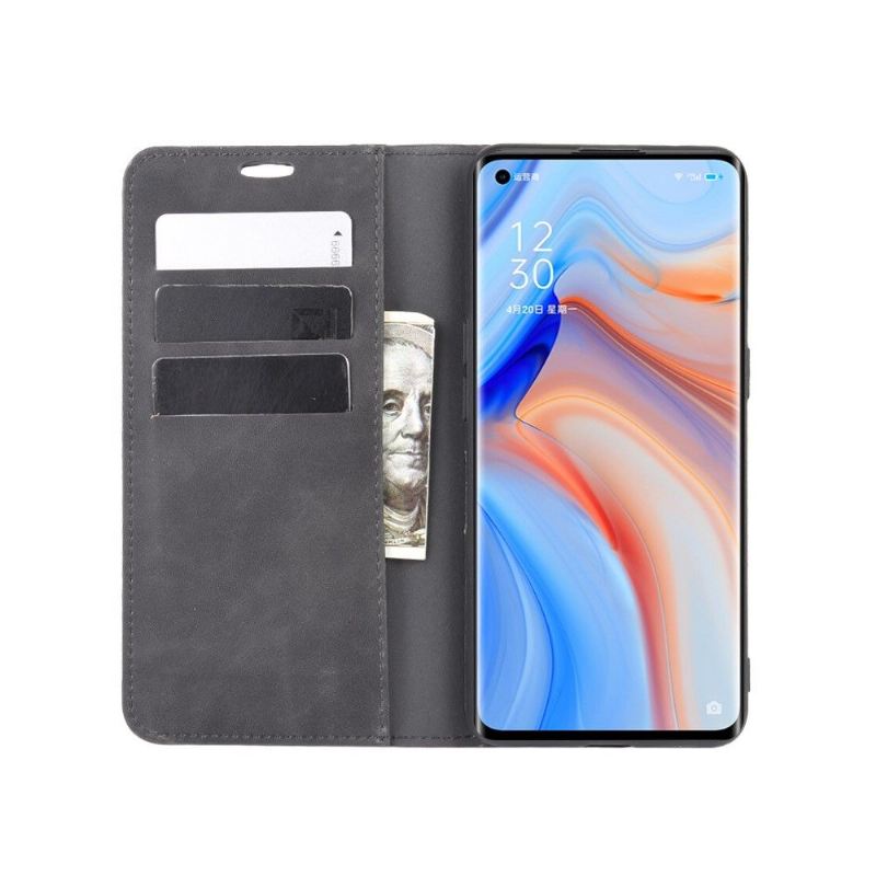 Flip Case Für Oppo Reno 4 Pro 5G Business Retro Lederoptik