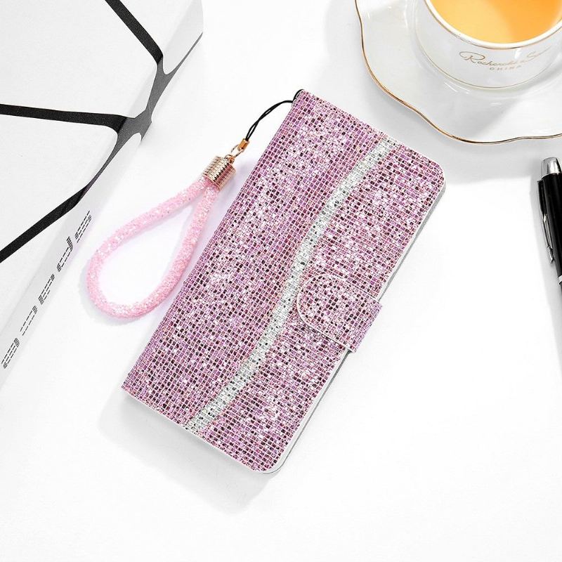 Flip Case Für Samsung Galaxy A32 5G Glitter-kartenhalter