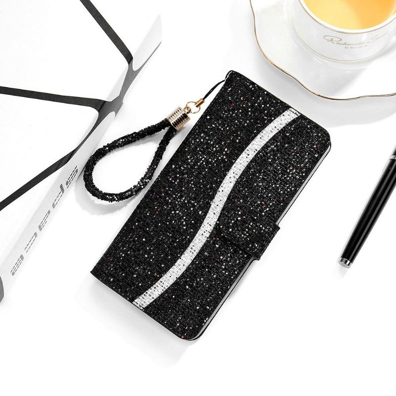 Flip Case Für Samsung Galaxy A32 5G Glitter-kartenhalter