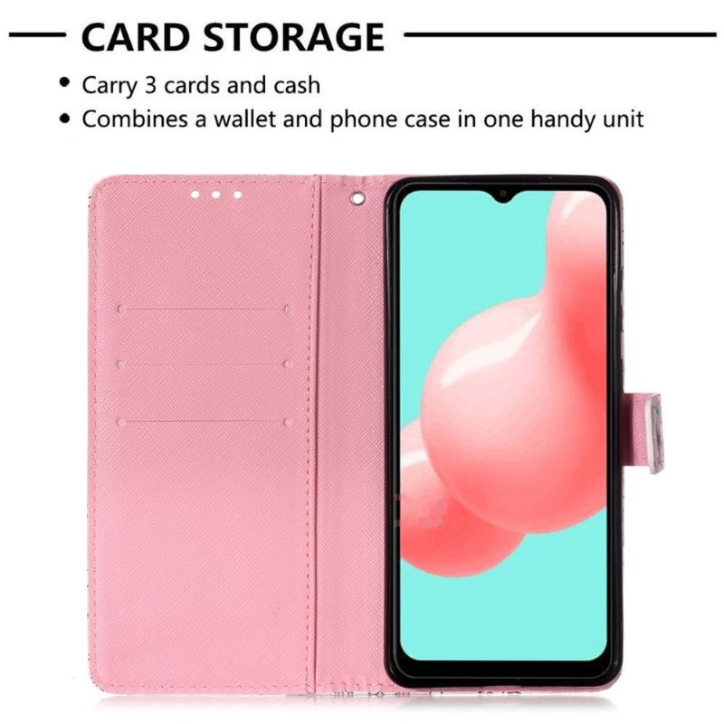 Flip Case Für Samsung Galaxy A32 5G Rosa Blume