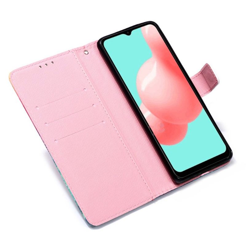 Flip Case Für Samsung Galaxy A32 5G Rosa Blume