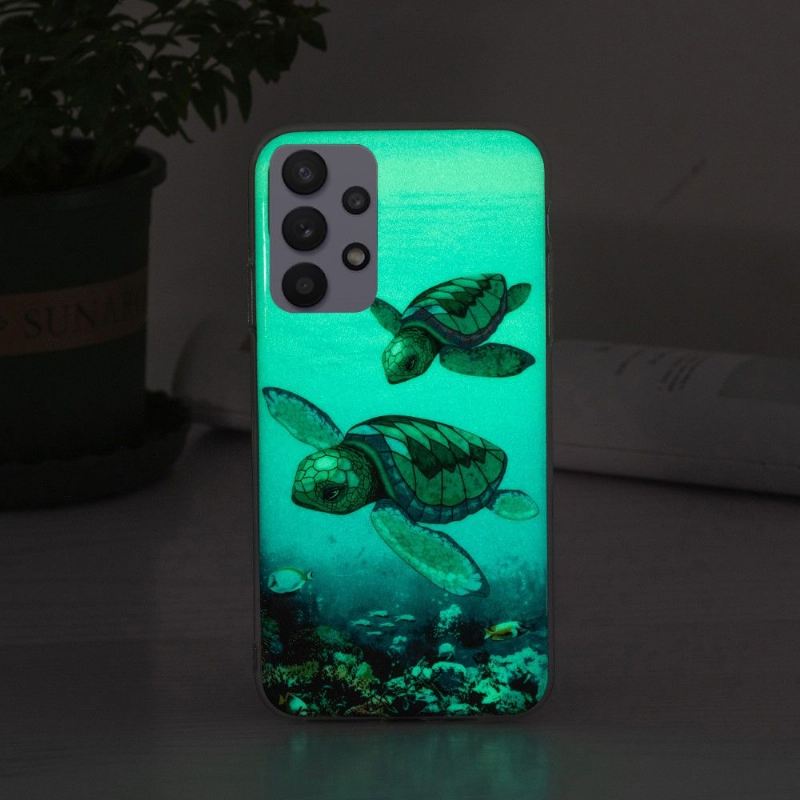 Handyhülle Für Samsung Galaxy A32 5G Schutzhülle Fluoreszierende Schildkröten