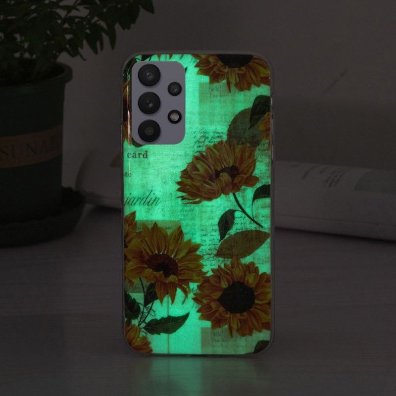 Handyhülle Für Samsung Galaxy A32 5G Vintage Sonnenblume Fluoreszierend