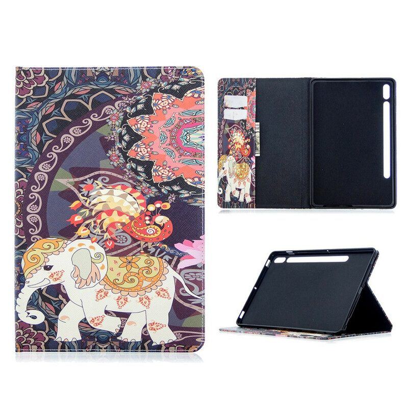 Flip Case Für Samsung Galaxy Tab S8 / Tab S7 Elefantenmuster