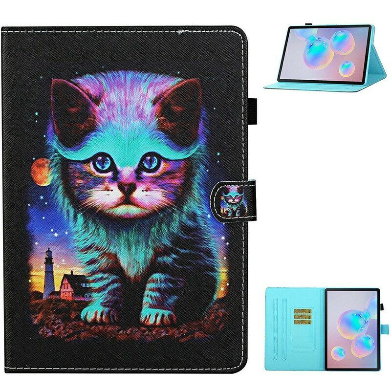 Flip Case Für Samsung Galaxy Tab S8 / Tab S7 Elektrische Katze