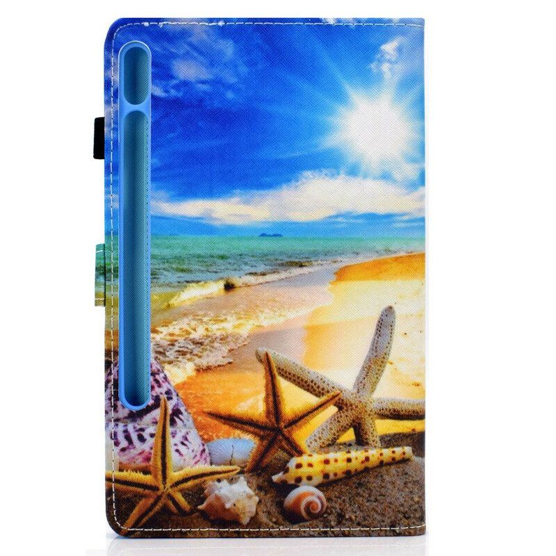 Flip Case Für Samsung Galaxy Tab S8 / Tab S7 Lustiger Strand