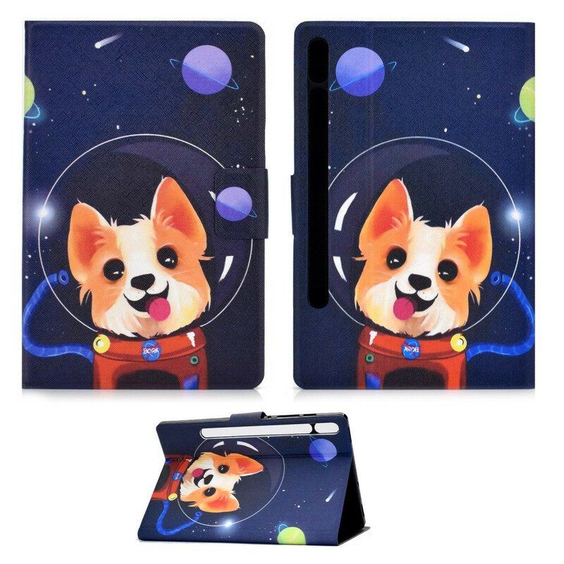 Flip Case Für Samsung Galaxy Tab S8 / Tab S7 Weltraumhund