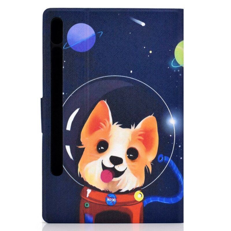 Flip Case Für Samsung Galaxy Tab S8 / Tab S7 Weltraumhund