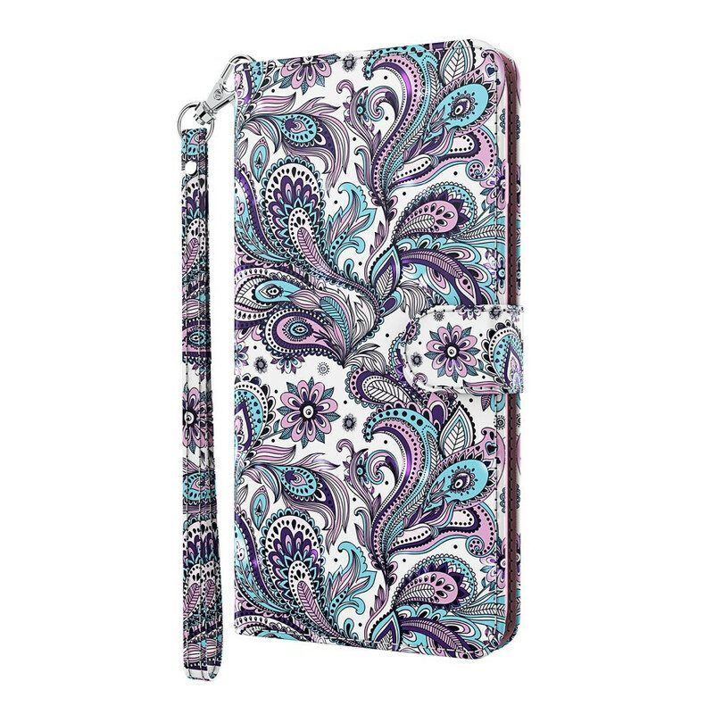 Flip Case Für Samsung Galaxy M12 / A12 Blumenmuster