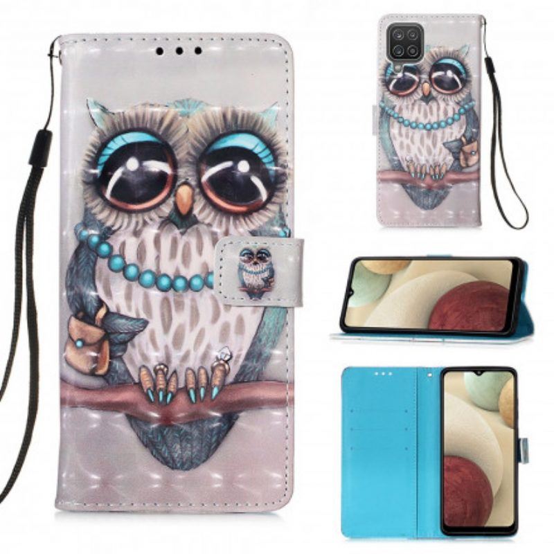 Flip Case Für Samsung Galaxy M12 / A12 Fräulein Eule